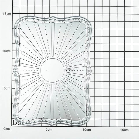 Rectangular Radial Stripes Background Die Set for Card Making and Scrapbooking Metal Cutting Dies on grid background