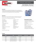 RectorSeal Tru-Blu product sheet with Fast Dry PTFE Enriched Pipe Thread Sealant for High Vibration Plumbing details and features.