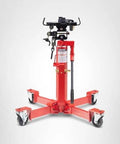 Beefy 1000 Lb Air And Hydraulic Telescoping Transmission Jack With Adjustable Saddle Arms, 35.5 In To 73.5 In Lift Range, Model 7796