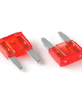 Pack Of 25 10 Amp Mini Blade Fuses For Cars RVs Trucks SUVs Motorcycles And Boats High Conductivity Zinc Terminals