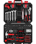 158 Piece Home Tool Kit With Plastic Storage Case, DIY Essential Repair Set For Household Projects, Premium Chrome Tools With Anti Corrosion Finish