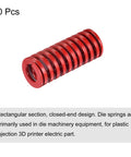 Red 20mm Outer Diameter Die Spring 50mm Long 10 Pack Closed End Medium Load Spiral Stamping Mold Die Springs 65Mn Steel