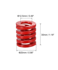 Two-Piece Red 25mm Die Springs With 30mm Free Length For Die Machinery And 3D Printer Parts, 65Mn Material, Medium-Load Compression