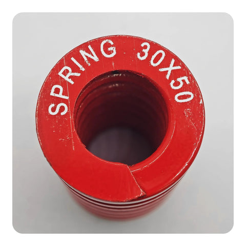 Top view of Two Pack 30mm OD 50mm Length Die Springs For 3D Printers Medium Load Compression Springs Made From 65Mn Steel Red
