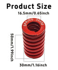 Red 30mm OD 50mm length die spring with dimensions for 3D printers medium load compression, 65Mn steel, for hot bed leveling and industrial use.