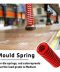 Close-up of red 2 Pack 3D Printer Die Springs 30mm OD By 80mm Length Heavy Duty Medium Load Compression Springs Made From 65Mn Steel