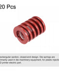 Die Springs For 3D Printers And Die Machinery Pack Of 20 Red Spiral Compression Springs 12mm OD 20mm Length 65Mn Steel