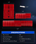 4 Pack 50A Wire Connector Kit For 6 To 12 Gauge Cables, Quick Connect Disconnect Set For 12V 24V 36V Batteries, Weatherproof Red Plugs