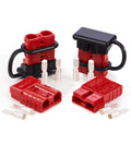 4 Pack 50A Wire Connector Kit For 6 To 12 Gauge Cables, Quick Connect Disconnect Set For 12V 24V 36V Batteries, Weatherproof Red Plugs