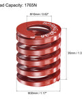 Red 65Mn Die Spring For Molds And 3D Printer Applications, 30mm Outer Diameter, 1765N Load Capacity shown with dimensions labeled.