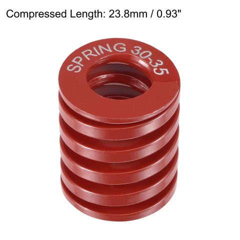 Red 65Mn Die Spring For Molds And 3D Printer Applications, 30mm Outer Diameter, 16mm Inner Diameter, Compressed Length 23.8mm