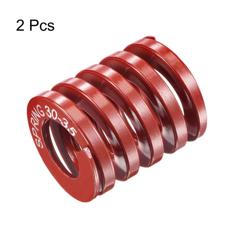 Red 65Mn Die Spring For Molds And 3D Printer Applications, 30mm Outer Diameter, 16mm Inner Diameter, Two Pack Uxcell