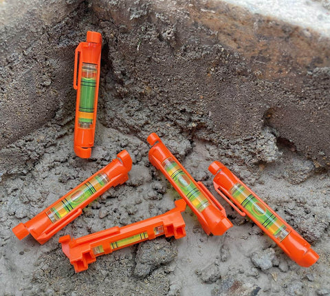 Five Piece Red Hanging Line Level Set For Quick Layout And Bricking Site Lining Flooring Decking Ground Shed Base Backyard Fence And Pier Slopes Acrylic 75x12.5mm 3 Inch String Level Tools