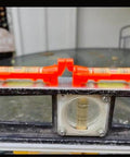 Five Piece Red Hanging Line Level Set For Quick Layout And Bricking Site Lining Flooring Decking Ground Shed Base Backyard Fence And Pier Slopes Acrylic 75x12.5mm 3 Inch String Level Tools displayed on a metal surface.