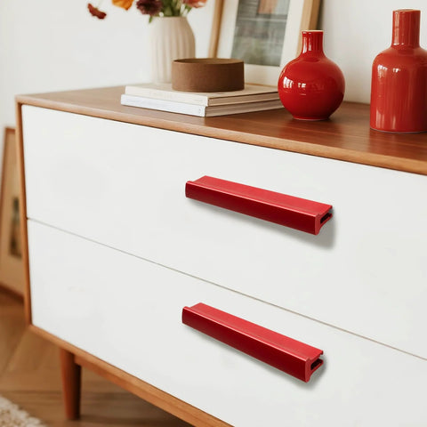 modern dresser drawer pulls Adjustable Red Cabinet Handles 5-Piece Set