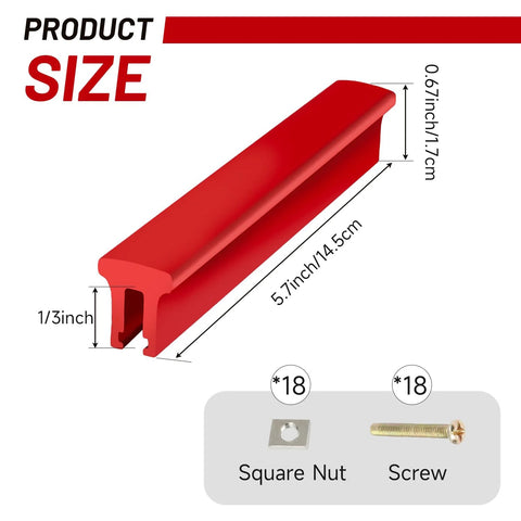 Five Piece Adjustable Drawer Pulls Cabinet Handles For 1 To 4 Inch Center To Center Holes Zinc Alloy Heavy Duty Hardware in red with size details