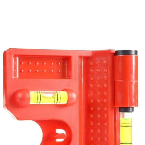 Effortlessly align posts and pipes with the 340 Postrite adjustable folding post level, magnetic tool with visible vials and strap.