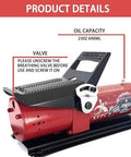 Air Hydraulic Pump 0.45 Gal 10,000 PSI Reservoir NPT 3/8" Oil Outlet, NPT 1/4" Inlet, Air Hydraulic Foot Pump Made of Aluminum with Air Line Lubricator, Red