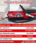Air Hydraulic Pump 0.45 Gal 10,000 PSI Reservoir NPT 3/8" Oil Outlet, NPT 1/4" Inlet, Air Hydraulic Foot Pump Made of Aluminum, Red