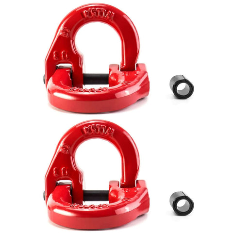 G80 Alloy Steel Hammerlock Coupling Link One Half Inch Red Painted, 12,000 Lbs Working Load Limit, 2 Pack, close-up view