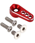 25T Servo Horn Upgrade For 1/18 TRX4M Stock Servo Featuring Aluminum CNC Machined Construction Black And Red Anodized Finish Etched Logo Durable Metal Build For Easy Direct Replacement And Improved Steering Precision.