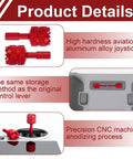 DJI 2 Pack Detachable Aluminum Alloy Joysticks For Mini 4 Pro Mini 3 Pro Air 3 Mavic 3 Pro RC 2 Remote Controllers Replacement Accessories Red pictured with product details and storage method.