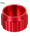 Round Wheel Handle Set 2 Pack Aluminum Alloy Replacement Knobs for Faucets and Refrigerant Manifold Gauges, Red, Front View