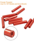 Red Aluminum Round Standoff Spacers Set 10 Pcs M3 x 25mm Female Threaded Column Spacers for RC Airplane FPV Quadcopters DIY Models