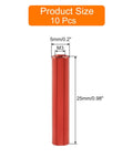 Red Aluminum Round Standoff Spacers Set 10 Pcs M3 x 25mm Female Threaded Column Spacers for RC Airplane side view with dimensions