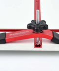 Double Cut Universal T Track Hold Down Clamps 2 Pack For T Slot Workholding Red Anodized With Rubber Pads on white surface