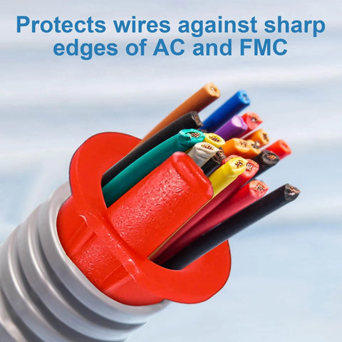 ✝️ 200-pack 5/16 Inch Anti-short Bushing 3/8 Inch Electrical Mc/bx Cable Bushing Red Head Electrical Wire Connectors