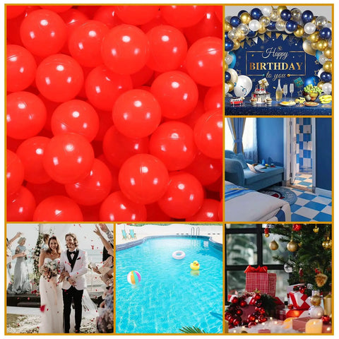 2.75 Inch Big Ball Pit Balls - Crush Proof Plastic Balls for Ball Pit Pack of 50pcs Set for Toddlers Ball Pool Playtent Tunnels with Reusable Storage Bag (Red)