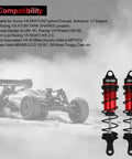 Two Pack 110Mm One Eighth Scale RC Car Front Shock Absorbers Set Adjustable Dampers For Off Road One Eighth Scale RC Trucks And Buggy Upgrades Fits Kraton Typhon 6S Sledge And Similar Models Red Black