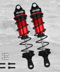 Two Pack 110Mm One Eighth Scale RC Car Front Shock Absorbers Set Adjustable Dampers for Off Road RC Trucks in Red and Black