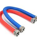 48 Inch Flexible Stainless Steel Corrugated Water Heater Connector Three Quarter Inch FIP To Three Quarter Inch FIP, color-coded pair