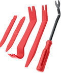All In One 5 Piece Car Trim Removal Tool Kit With Upholstery Tools Auto Clip Pry Tool For Door Dash Dashboard Panel Fastener Remover Push Pin Puller And Body Repair Tools Red