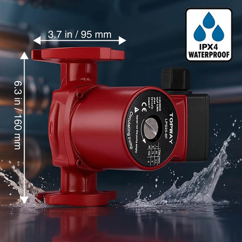 High Efficiency 115V 17 GPM Cast Iron Hot Water Circulation Pump With 1 Inch Flange Inlet Outlet And Three Speed Control
