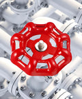 10 Pack Metal Outside Faucet Round Wheel Handles With Square Broach for cast iron hose bibb valves shown installed on pipes