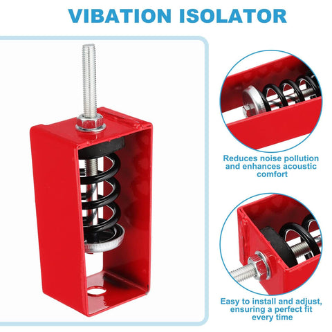 Ceiling Vibration Isolator Hangers 4 Pack With Mechanical Vibration Damping Mounts Red for soundproofing and reducing noise