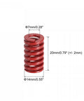 Spiral Die Springs For 3D Printer And Die Machinery uxcell 14mm Outer Diameter 20mm Free Length Red Medium Load 65Mn Material