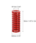Red 20mm Outer Diameter Die Spring 50mm Long 10 Pack Closed End Medium Load Spiral Stamping Mold Die Springs 65Mn Steel.