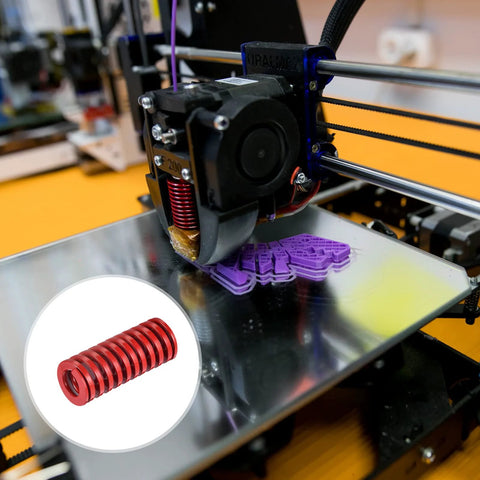 3D printer with red 20mm outer diameter die spring 50mm long, 10 pack, closed end, medium load spiral stamping mold die springs 65Mn steel for die machinery and 3D printer electric parts