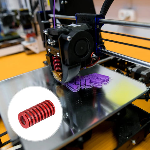 Two Pack Red Die Springs For 3D Printers, 20mm Outer Diameter, 11mm Inner Diameter, 40mm Free Length, 32 Percent Max Compression