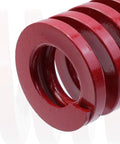 Close-up of Red Medium Load Die Springs Set For Mold Pressing 6 Pack Heavy Duty 1.15 Inch OD 0.63 Inch ID 2.36 Inch