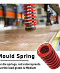 Two Pack 30mm OD 50mm Length Die Springs For 3D Printers Medium Load Compression Springs shown in mold setup