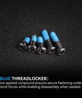 Red Dot Sight Mounting Screws Set with blue threadlocker, showing screws with RMR compatibility and various sizes for secure optic mounting.