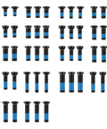 Red Dot Sight Mounting Screws Set – 18 Sets Compatibel with RMR Screws, black and blue assortment, frontal view