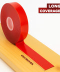 Heavy Duty Double Sided Mounting Tape Removable Clear Adhesive 1 Inch By 450 Inch Weatherproof shown on wood