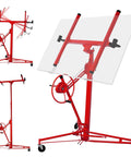 Red ✝️ Drywall Lift 11 ft Sheetrock Lift Drywall Hoist for Ceiling with 360° Adjustable Mechanism