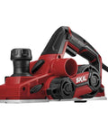6.5 Amp Electric Planer Three And A Quarter Inch Wide Corded Planer for Flat Surfaces with dual chip exhaust, side view